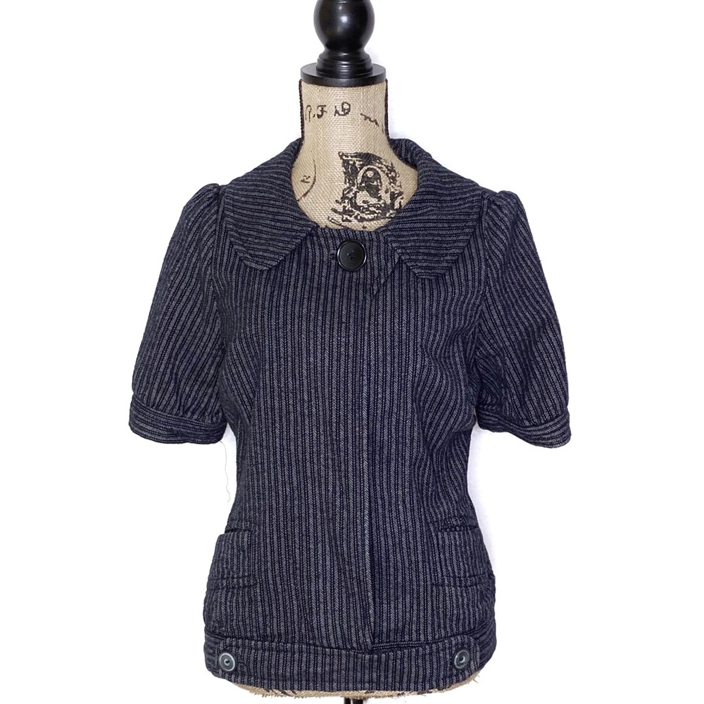 VTG Lux {Anthropologie} Herringbone Suit Jacket Lg
